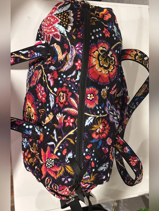 Vera Bradley Black Floral Quilted Duffel Bag - Picture 4 of 7
